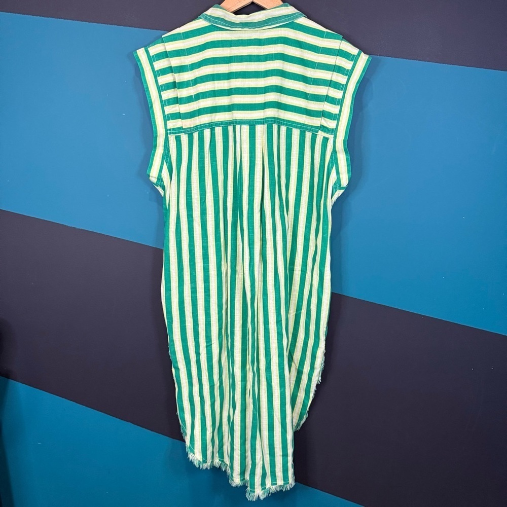 We The Free Half Moon Striped Tunic size small Coastal Resortwear 100% Cotton - Picture 7 of 10